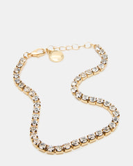 2-PIECE RHINESTONE CHAIN ANKLET SET
