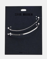 HERRINGBONE CHAIN ANKLET SET SILVER