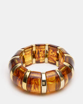 RESIN STRETCH BANGLE BRACELET BROWN