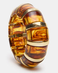 RESIN STRETCH BANGLE BRACELET BROWN
