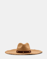 BOHO GLAM STUDS STRAW HAT TAN