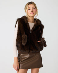 SOPHEE VEST FOSSIL BROWN