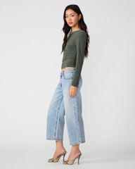 SELINE KNIT TOP DARK OLIVE