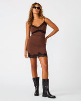 LAURINE DRESS SHAVED CHOCOLATE