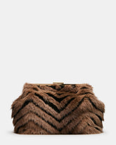 SEFINA FAUX FUR BAG BLACK/TAN