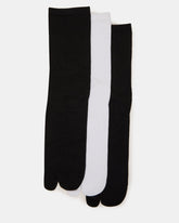 SPLIT TOE CREW SOCKS BLACK/WHITE