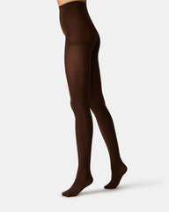 2 PACK SOLID OPAQUE TIGHTS DARK BROWN