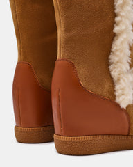 WOODSIDE FAUX FUR CHESTNUT SUEDE