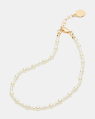 2-PIECE PEARL CHAIN ANKLET SET