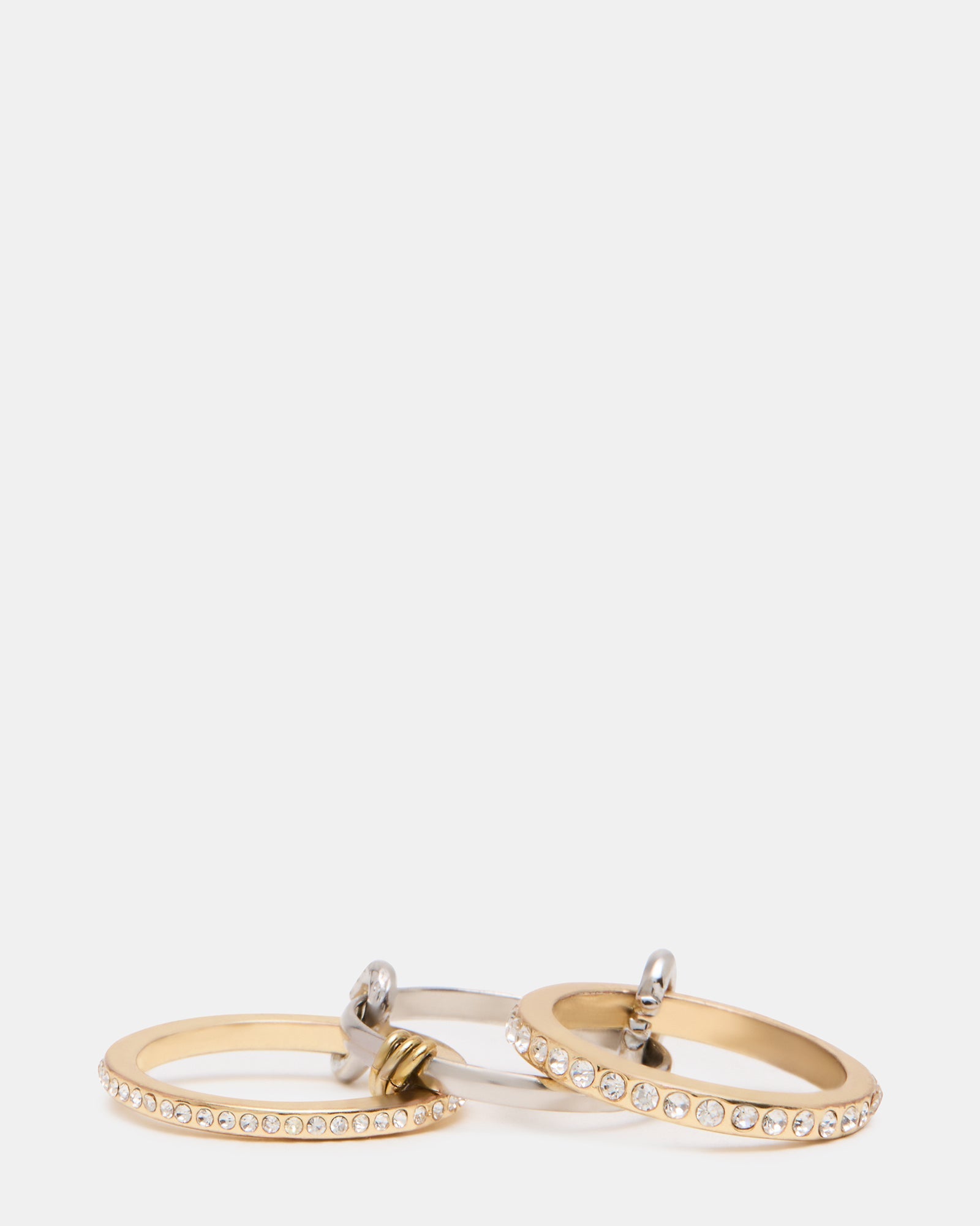 STACKED RHINESTONE RING GOLD MULTI