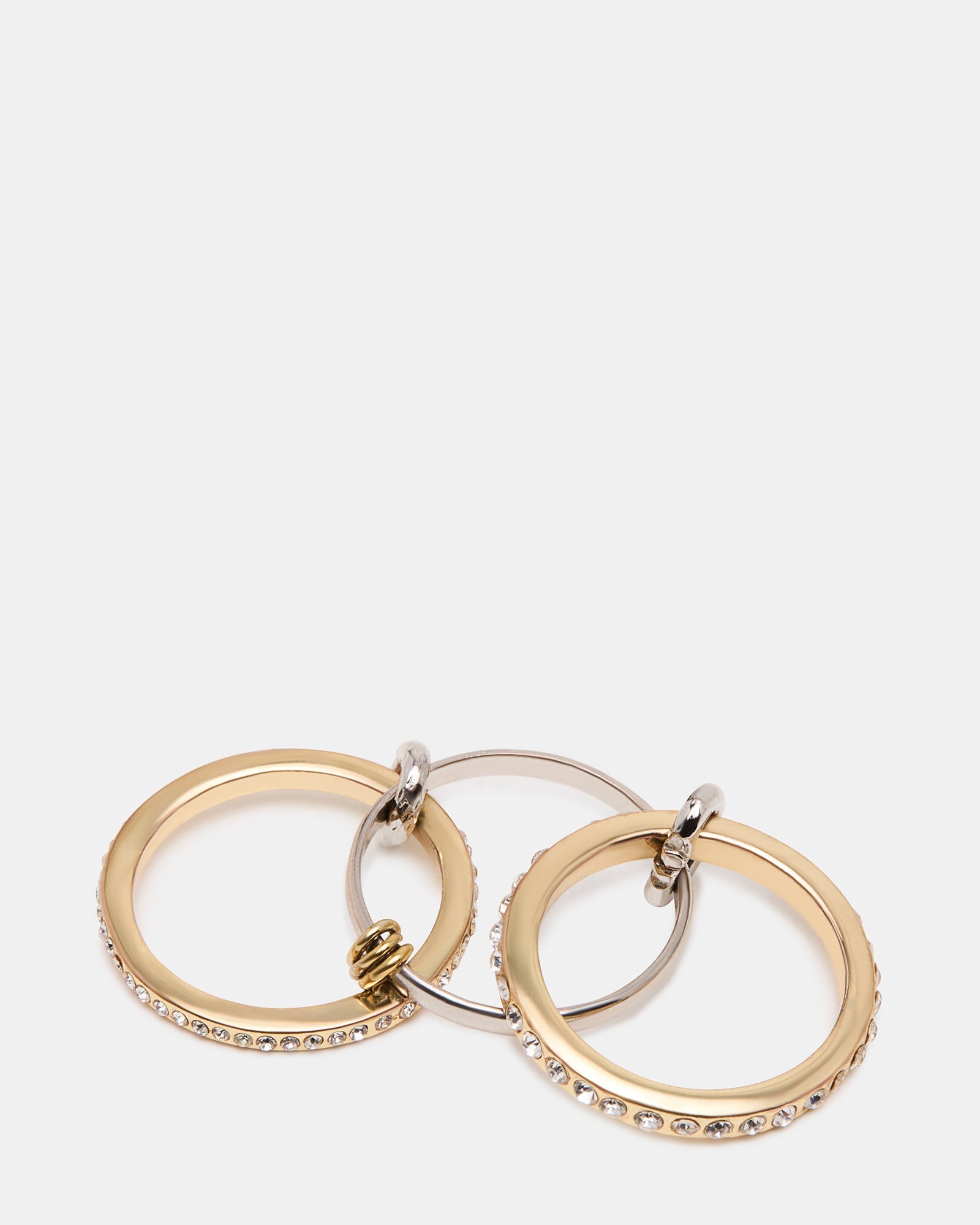 STACKED RHINESTONE RING GOLD MULTI