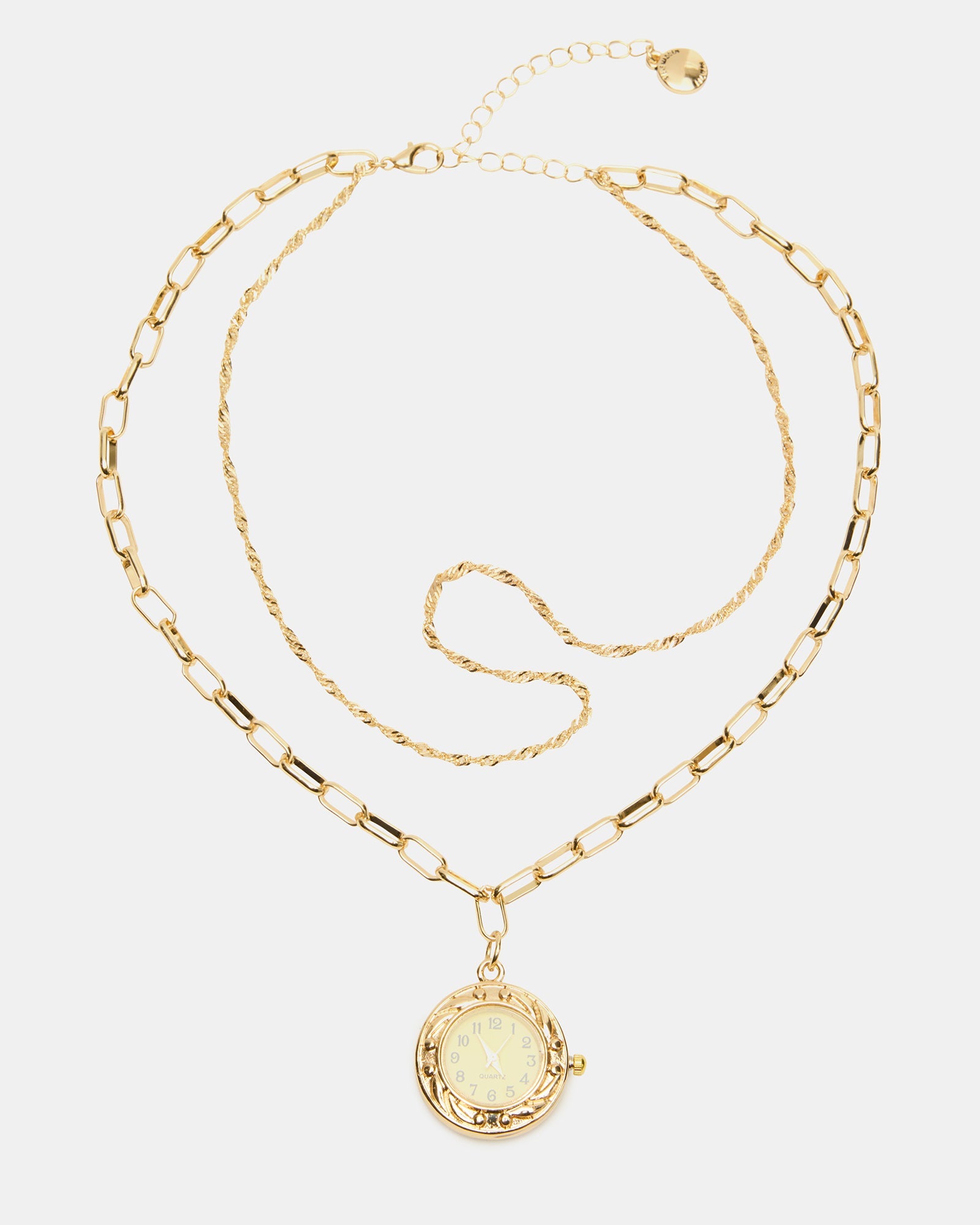 WATCH PENDANT NECKLACE GOLD