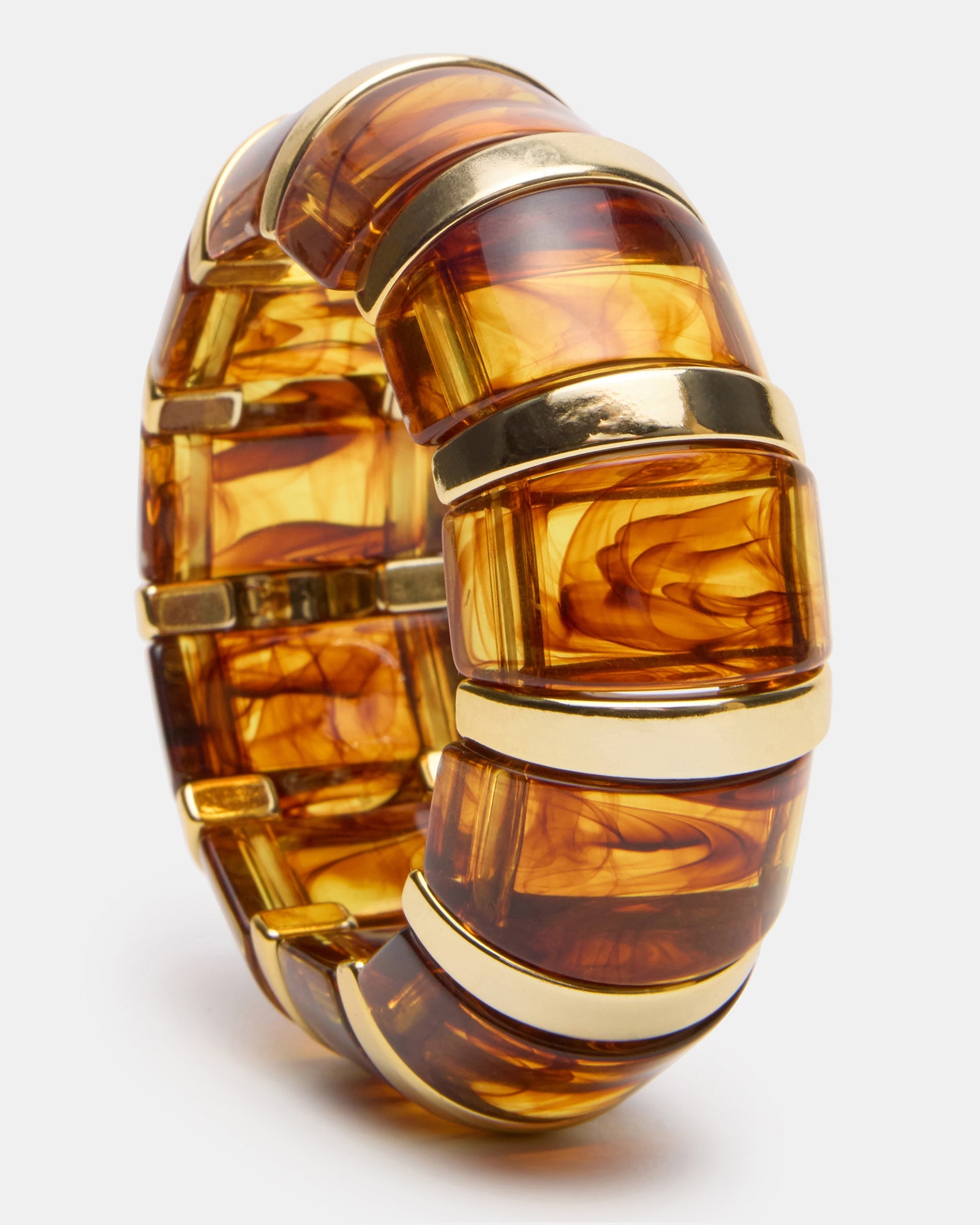 RESIN STRETCH BANGLE BRACELET BROWN