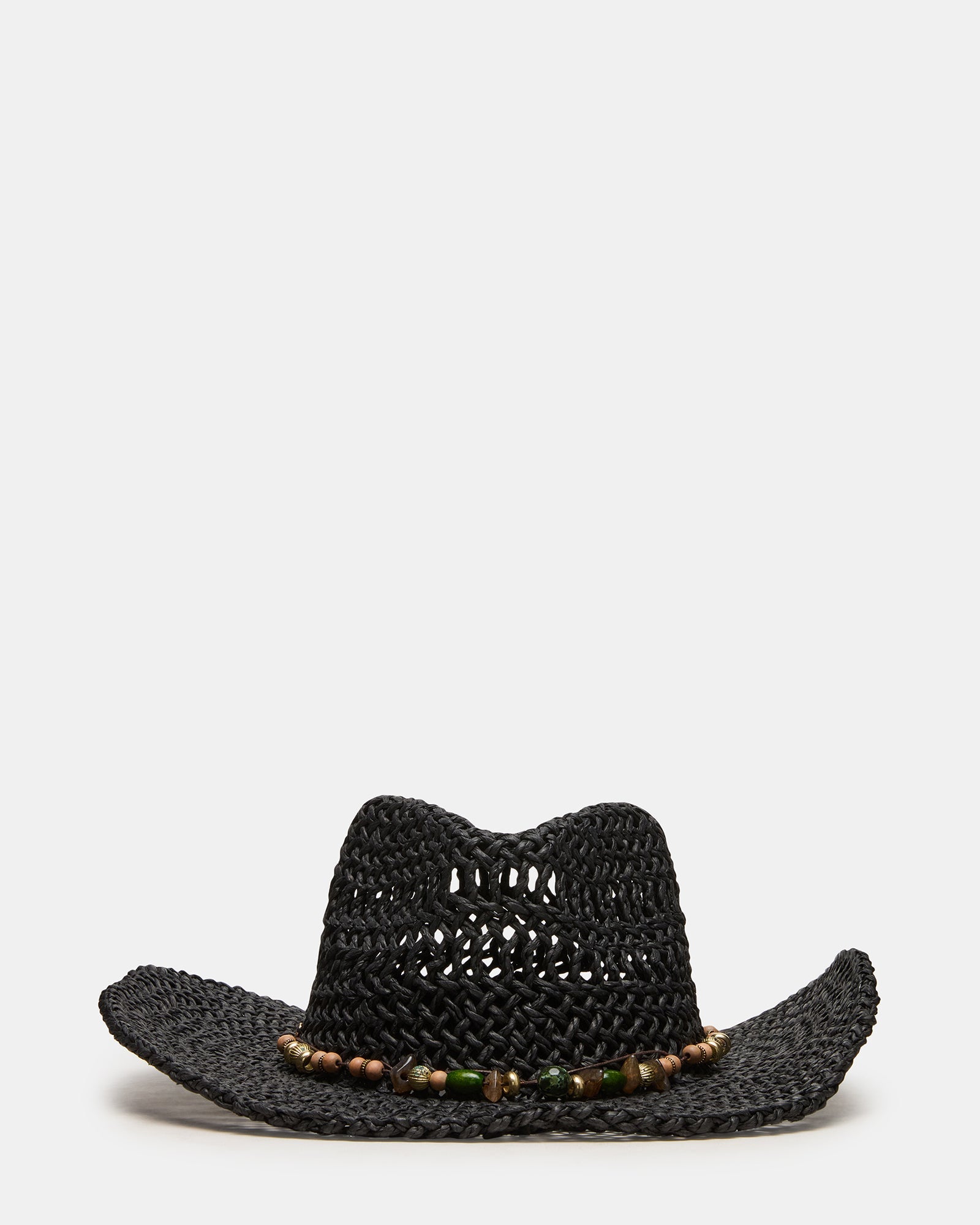 LEI BEADED TRIM WESTERN HAT BLACK