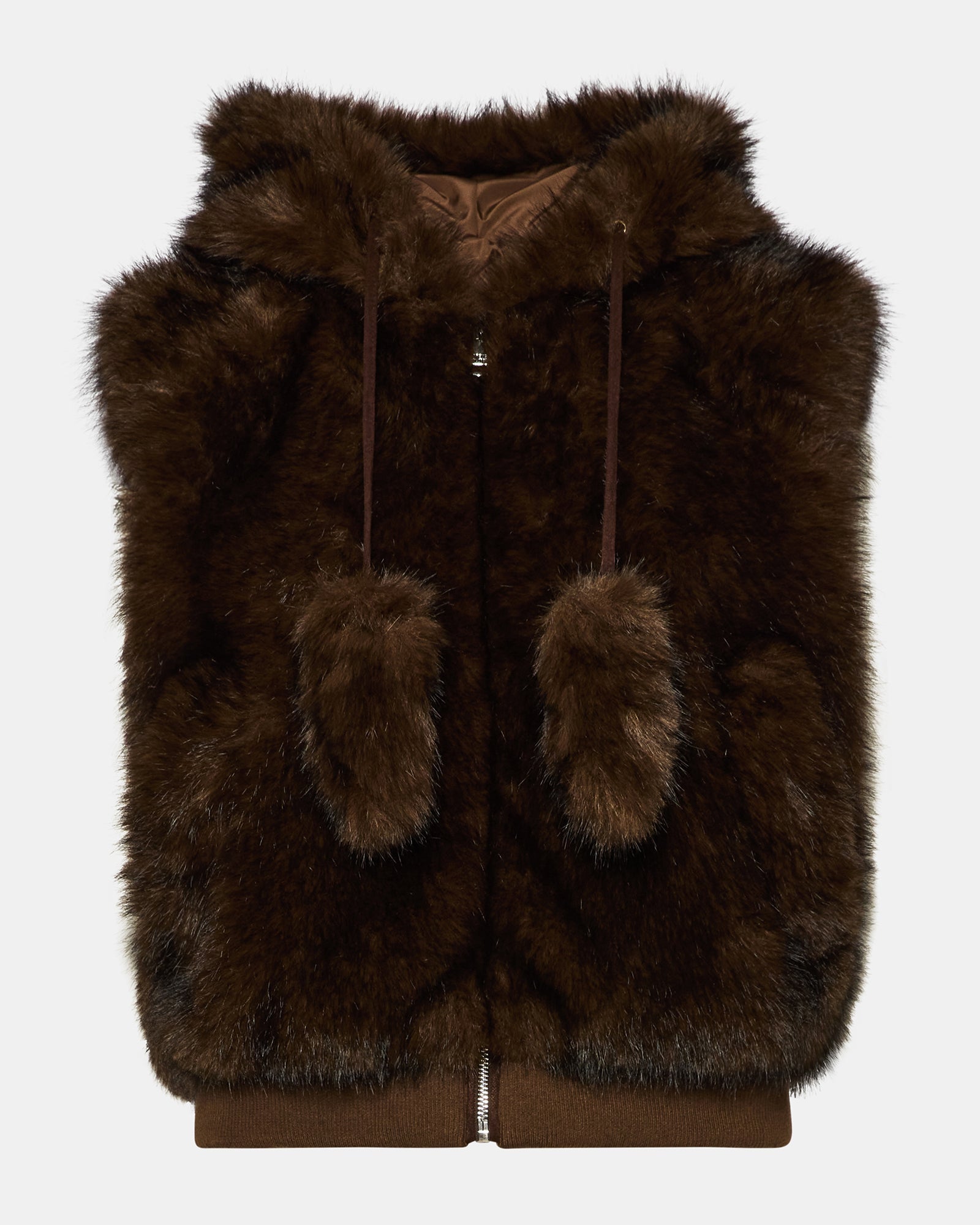 SOPHEE VEST FOSSIL BROWN