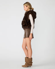 SOPHEE VEST FOSSIL BROWN