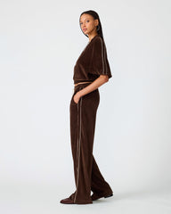 VELOUR TRACK PANT DARK ESPRESSO