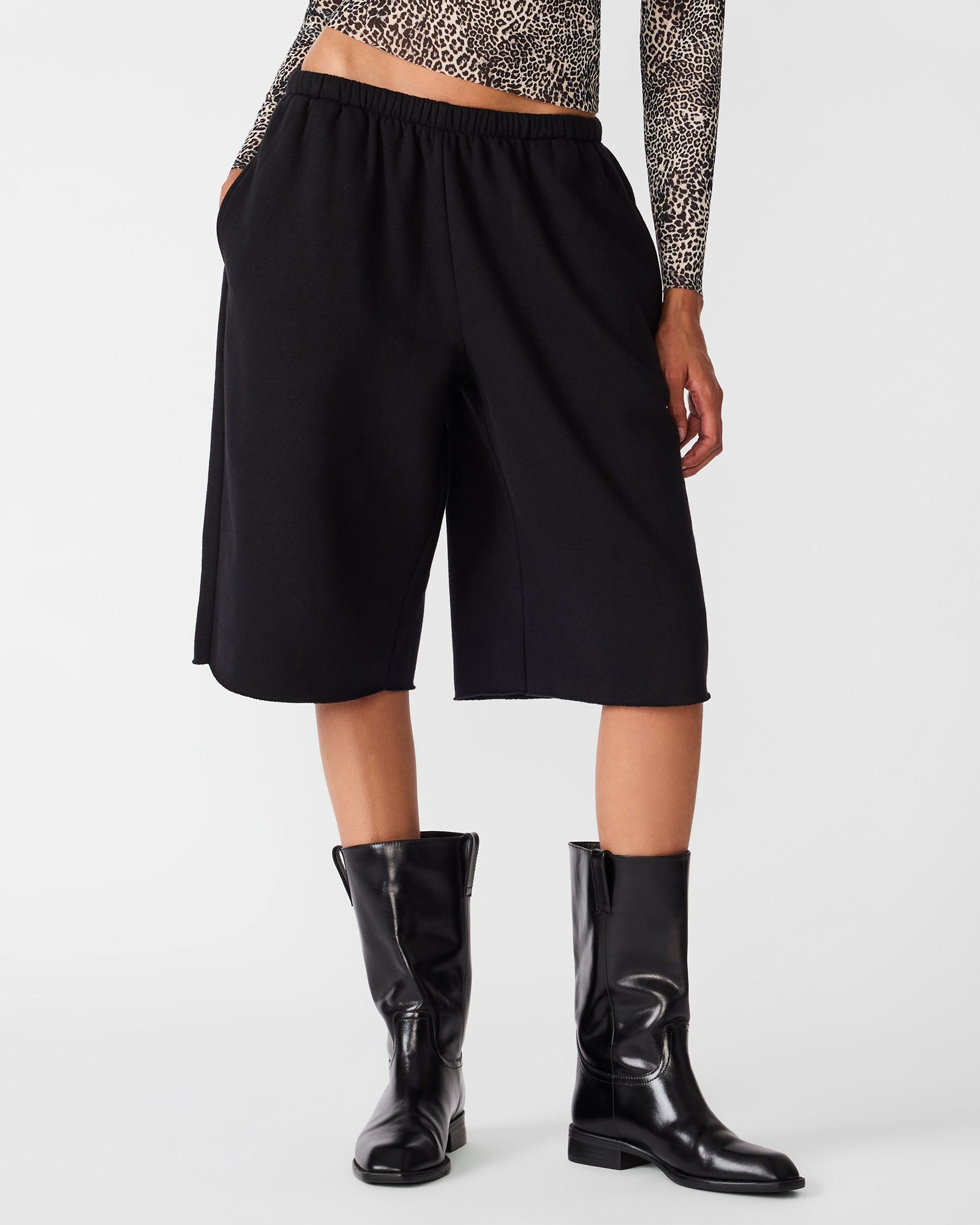 FLEECE SWEAT SHORT BLACK
