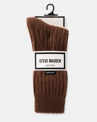 2 PACK CABLE TEXTURED BOOT SOCKS TAN MULTI