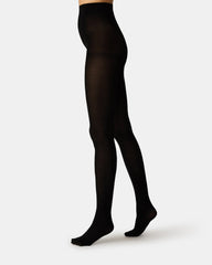 2 PACK SOLID OPAQUE TIGHTS BURGUNDY
