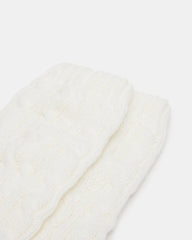1 PACK CHUNKY CABLE LEG WARMERS IVORY