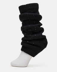 1 PACK CHUNKY CABLE LEG WARMERS BLACK