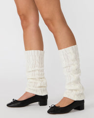 1 PACK CHUNKY CABLE LEG WARMERS IVORY