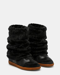 MAVIS FAUX FUR BLACK SUEDE