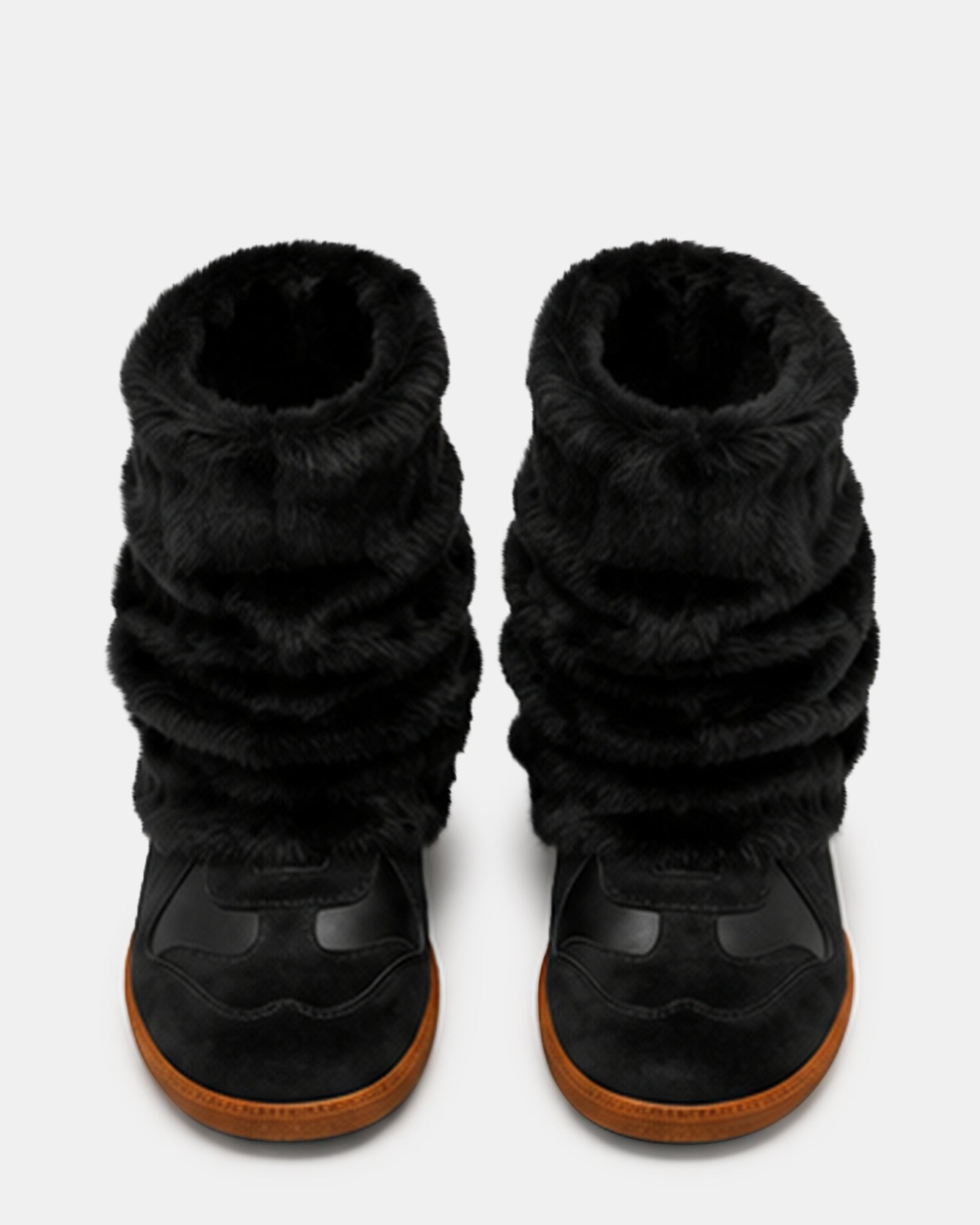MAVIS FAUX FUR BLACK SUEDE